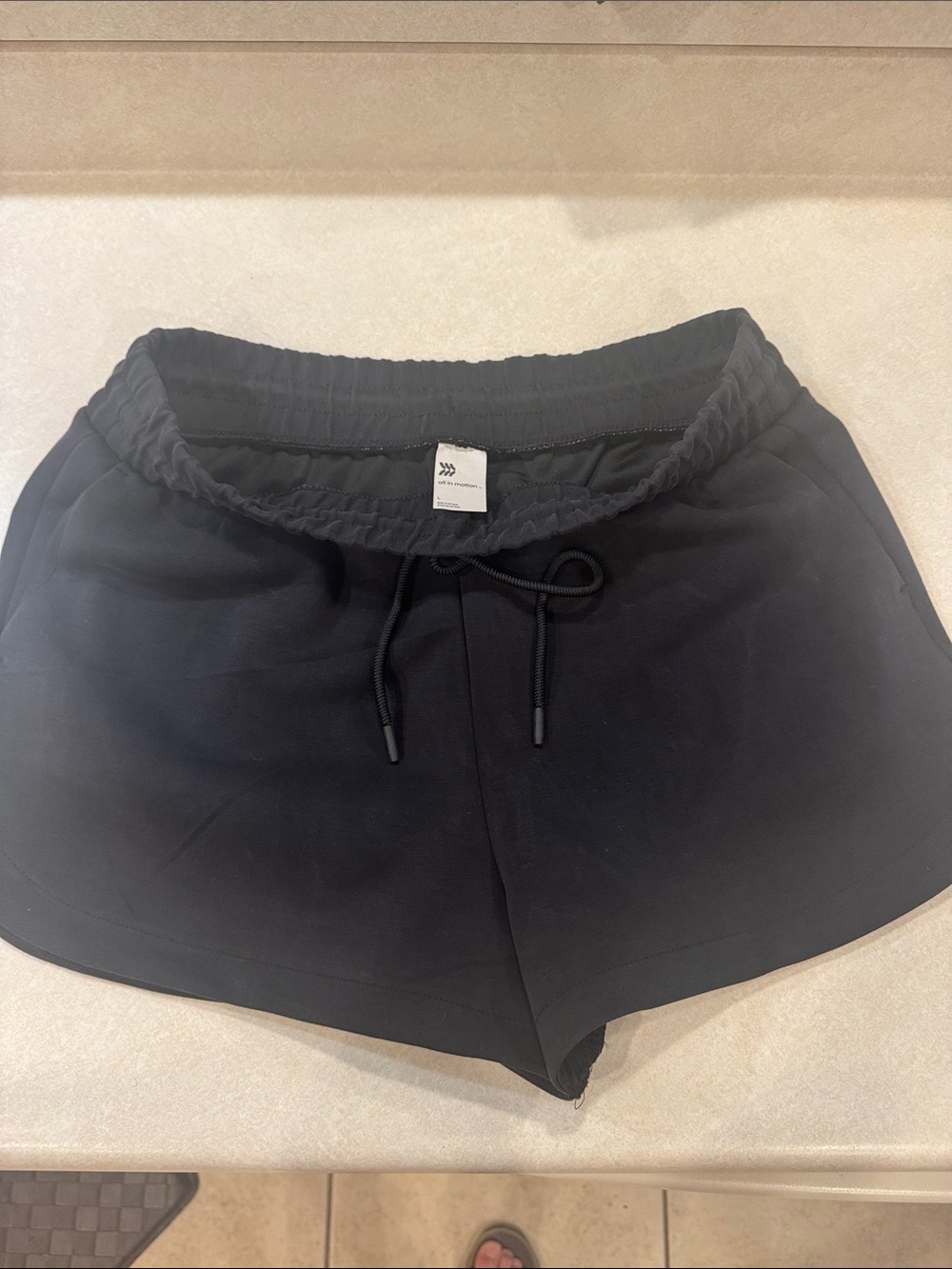 all in motion Black Women's Athletic Shorts with Drawstring